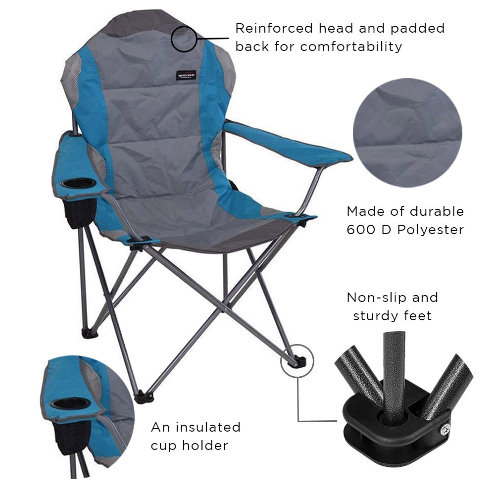 Folding Chair with Cup Holder and Carry Bag - Jumbo Deluxe Design - Image 8