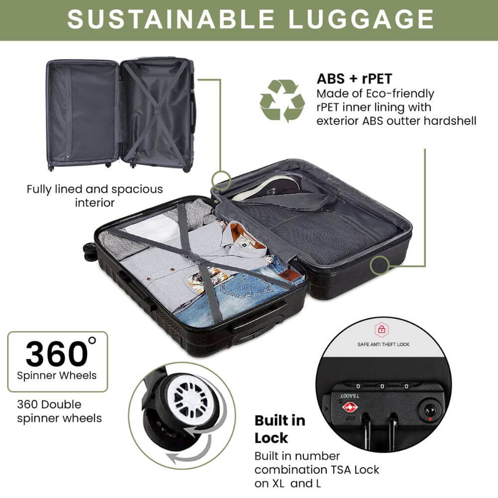 Hardshell Carry-On Spinner Luggage with Travel Accessories - Image 6