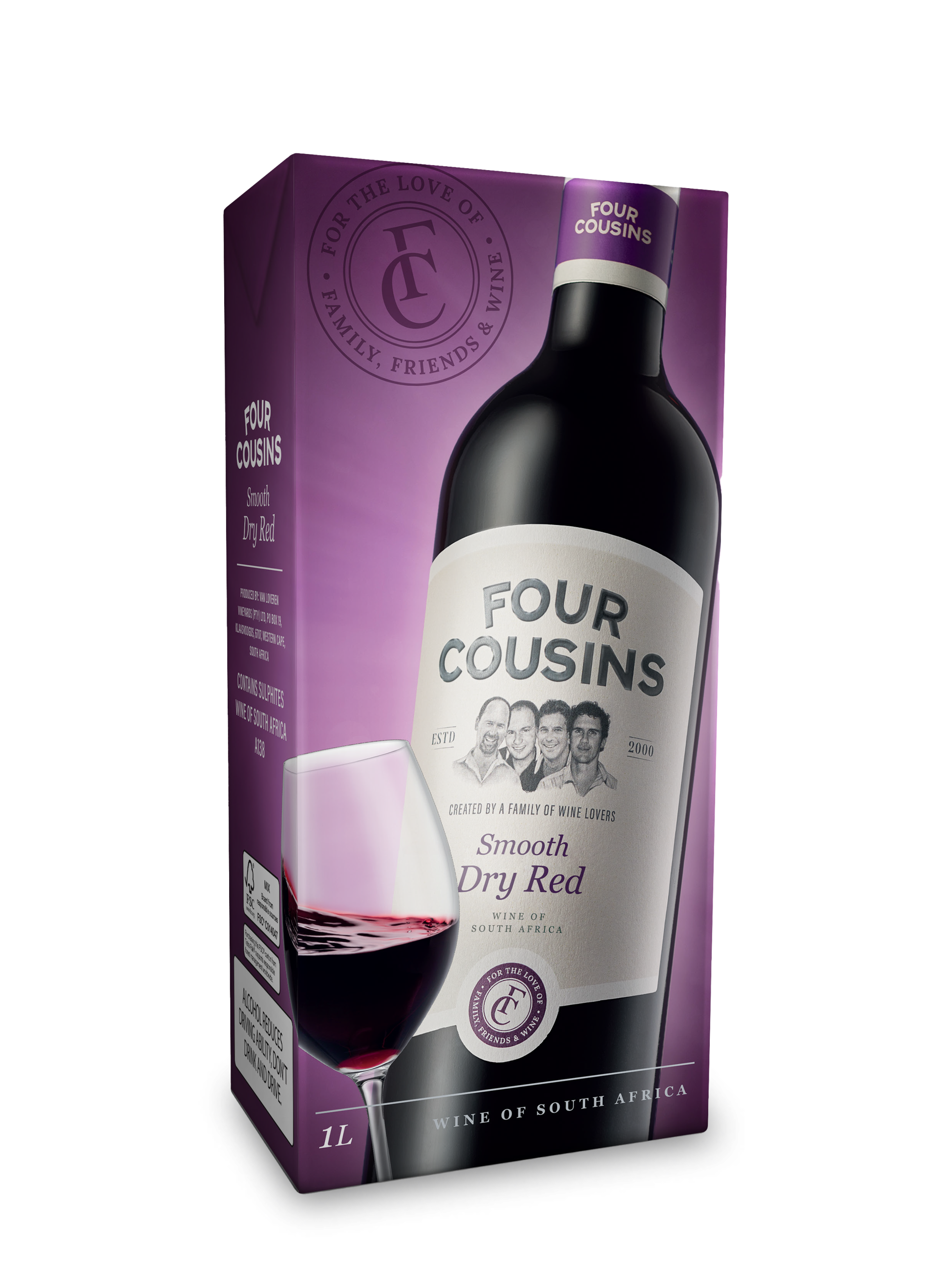 FOUR COUSINS DRY RED - 12 x 1L